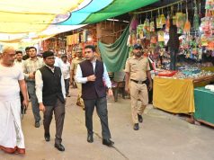 जिल्हाधिकाऱ्यांनी केली महाकाली मंदिर परिसराची पाहणी