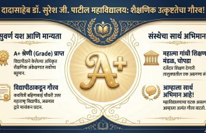 चोपडा येथील दादासाहेब डॉ. सुरेश जी.पाटील महाविद्यालयाला शैक्षणिक अंकेक्षण मूल्यांकनात ‘अ+’ दर्जा